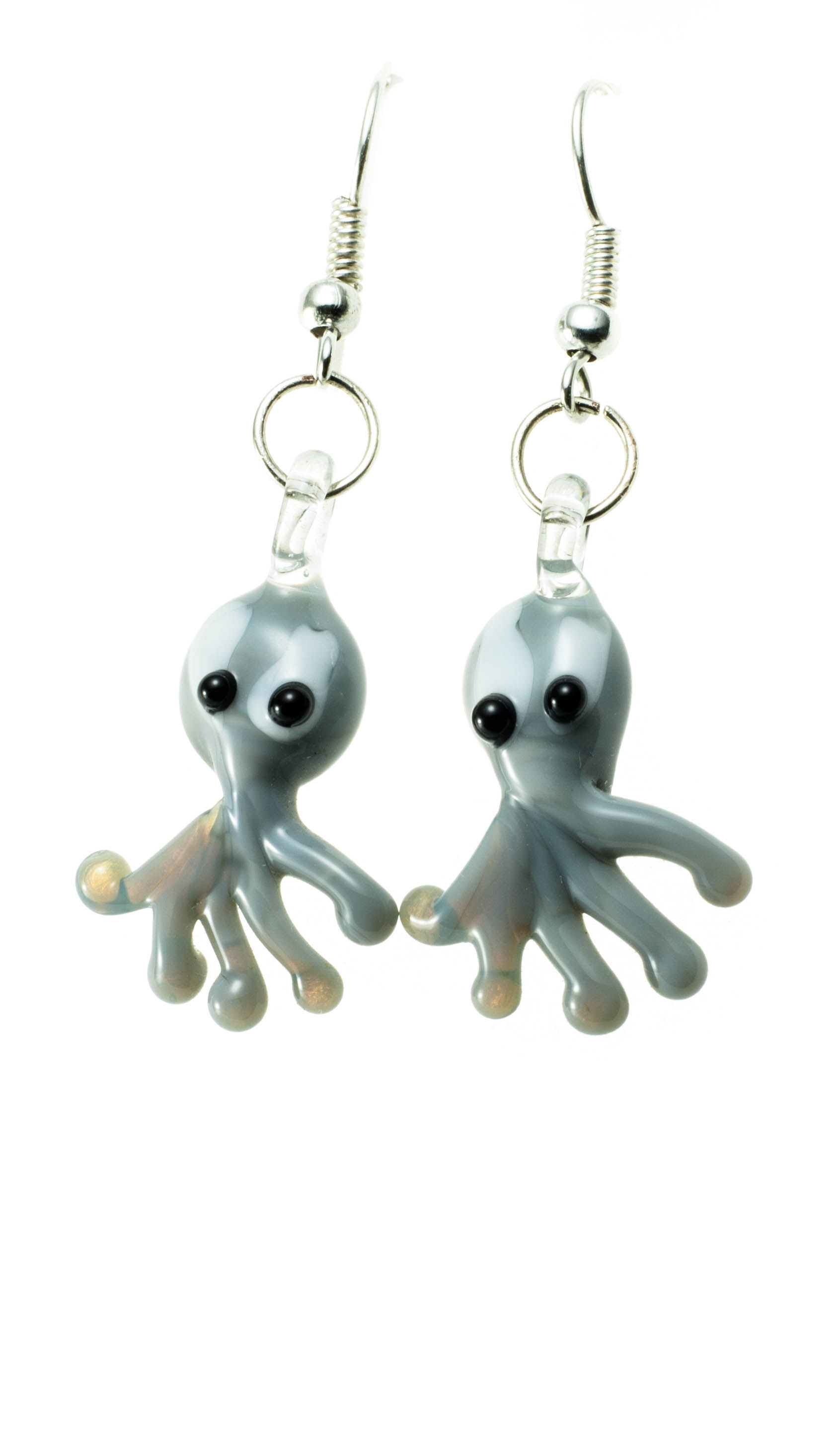 Naušnice Hobotnice siva pastel